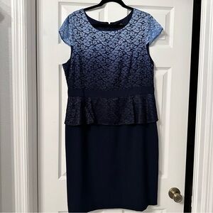 Lace ombré peplum dress
